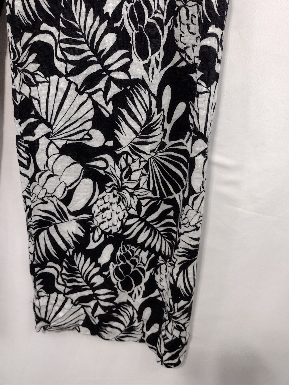 Nicole Miller Linen Tropical Print Floral Wide-Leg Pants Womens XL Boho Beach - Picture 4 of 7